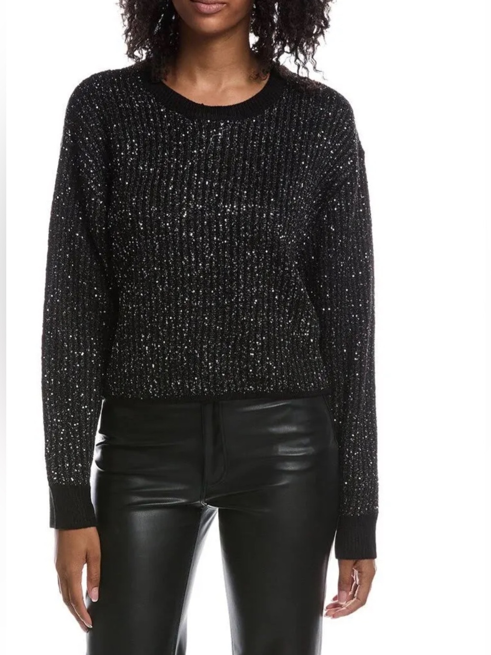 Z Supply Gleam Black Sequined Sweater L (New)